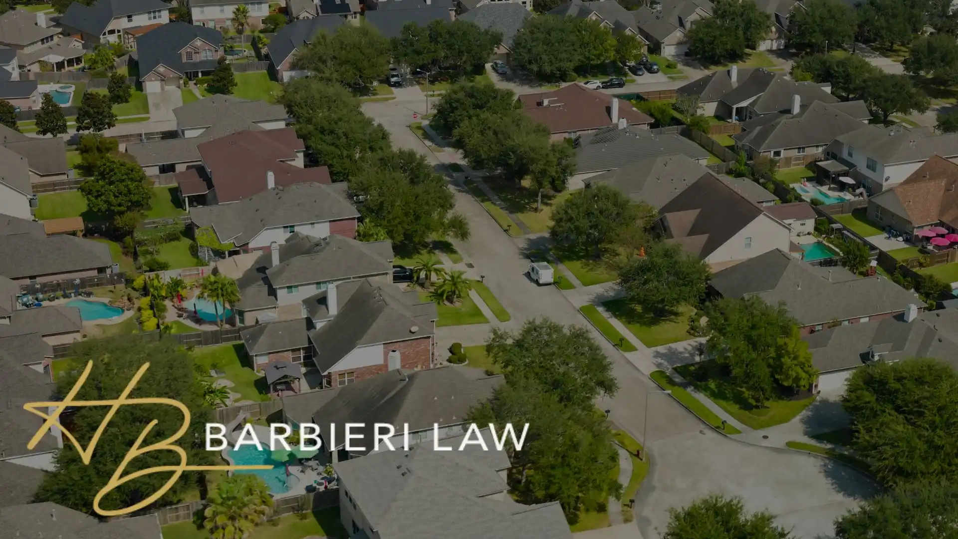 Aerial view of a residential neighborhood in Texas where residents may need legal representation for a DWI.